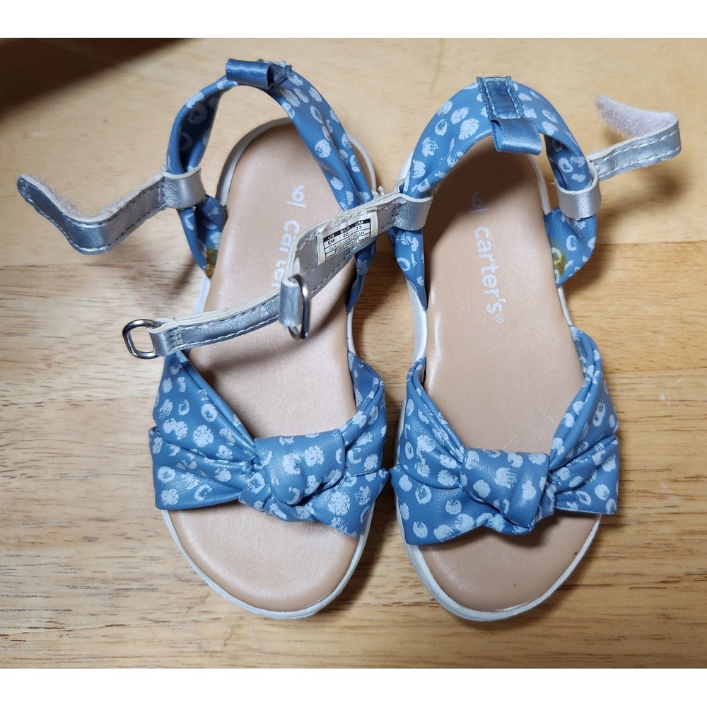 Carter's girls sandals shoes. Size 6. Blue.‎ Knot Summer Spring Easy On Easter
